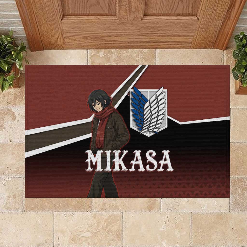 Mikasa Attack on Titan Rubber Doormat Anime Cozy Streetwear Art