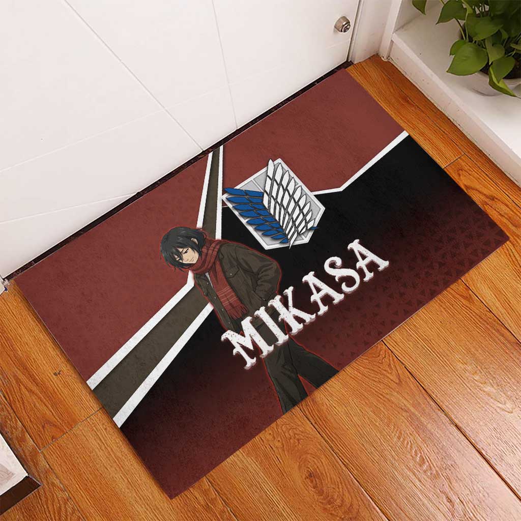Mikasa Attack on Titan Rubber Doormat Anime Cozy Streetwear Art
