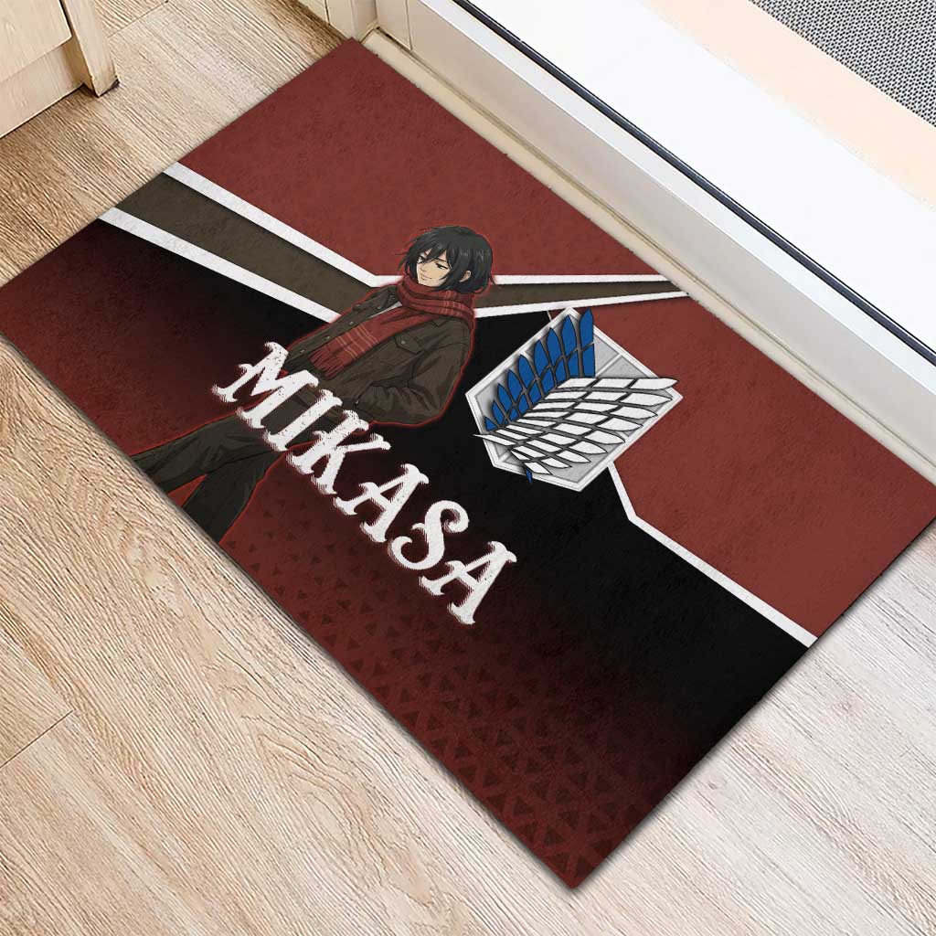 Mikasa Attack on Titan Rubber Doormat Anime Cozy Streetwear Art