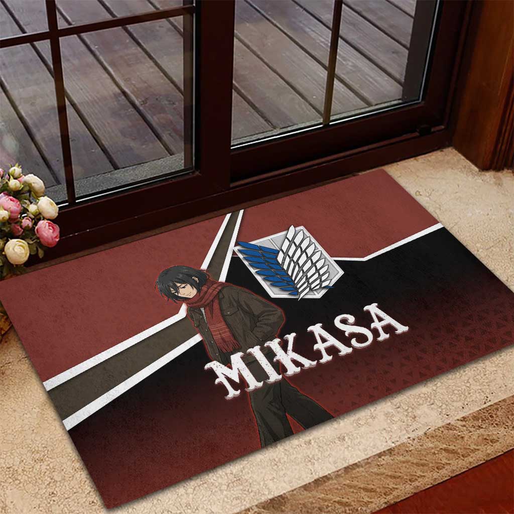 Mikasa Attack on Titan Rubber Doormat Anime Cozy Streetwear Art