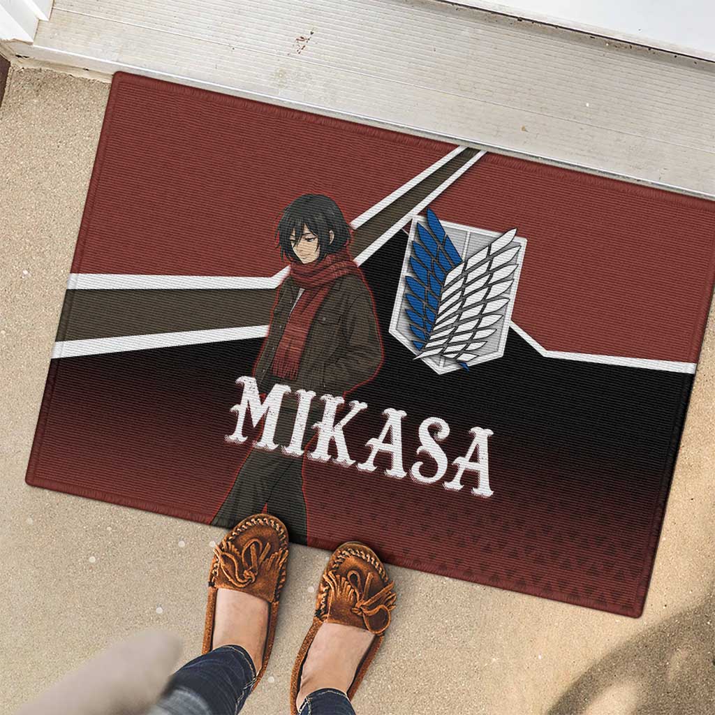 Mikasa Attack on Titan Rubber Doormat Anime Cozy Streetwear Art