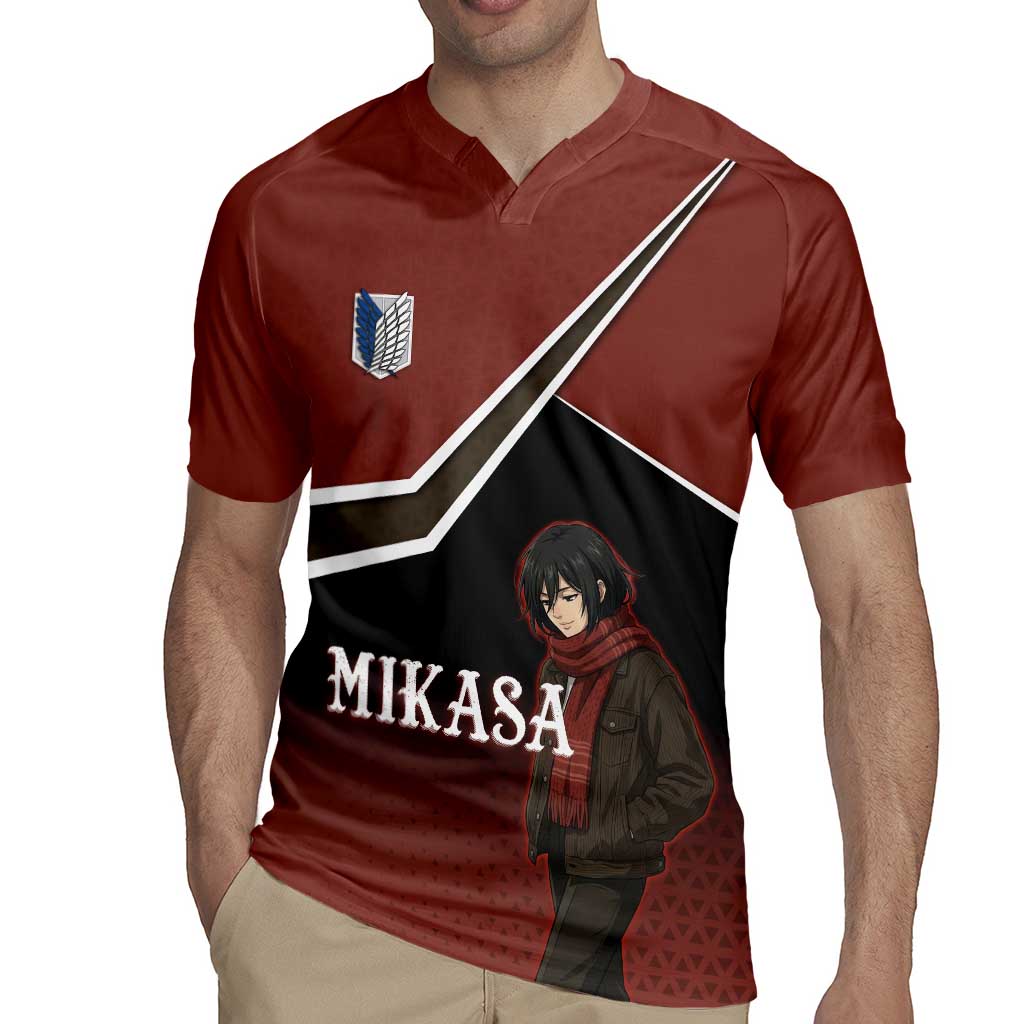 Mikasa Attack on Titan Rugby Jersey Anime Cozy Streetwear Art