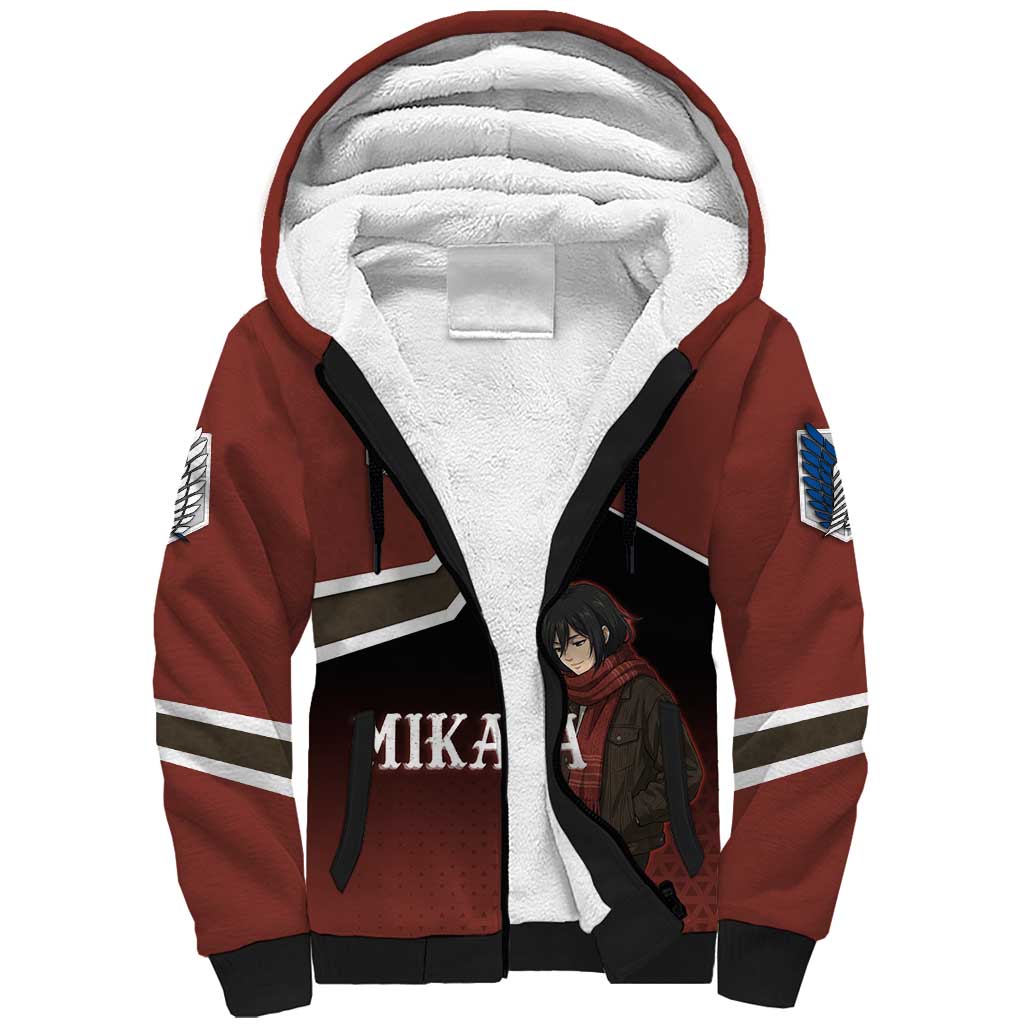 Mikasa Attack on Titan Sherpa Hoodie Anime Cozy Streetwear Art