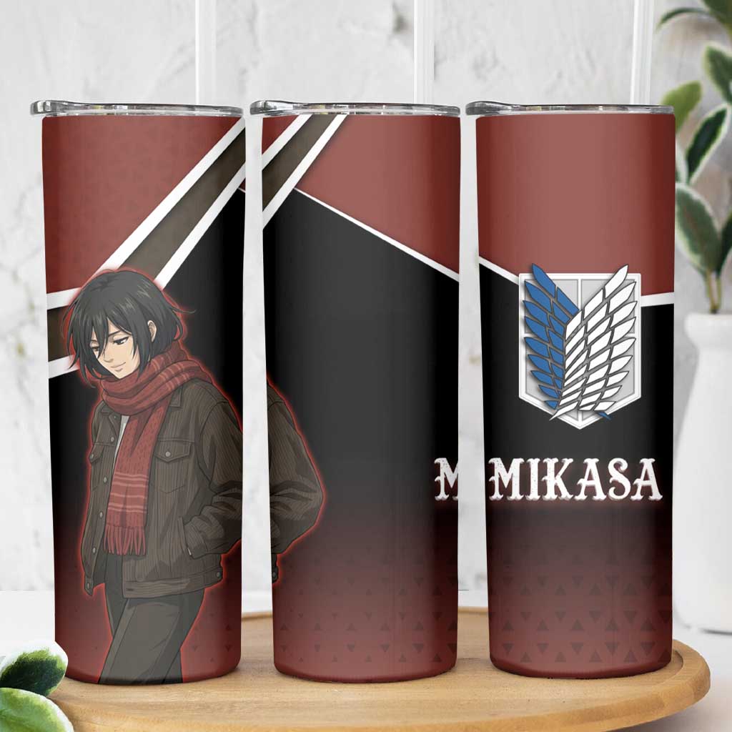 Mikasa Attack on Titan Skinny Tumbler Anime Cozy Streetwear Art