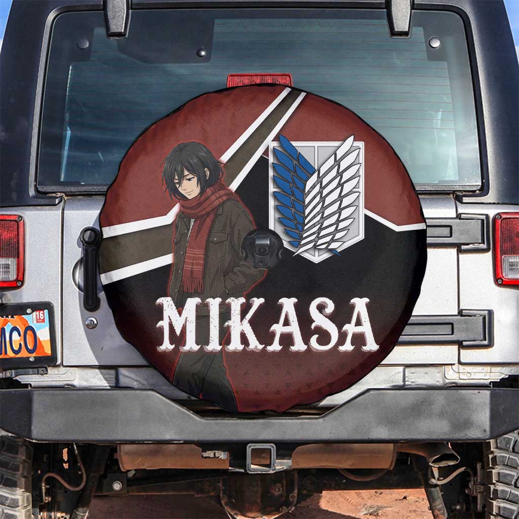 Mikasa Attack on Titan Spare Tire Cover Anime Cozy Streetwear Art