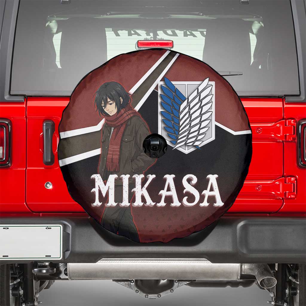 Mikasa Attack on Titan Spare Tire Cover Anime Cozy Streetwear Art