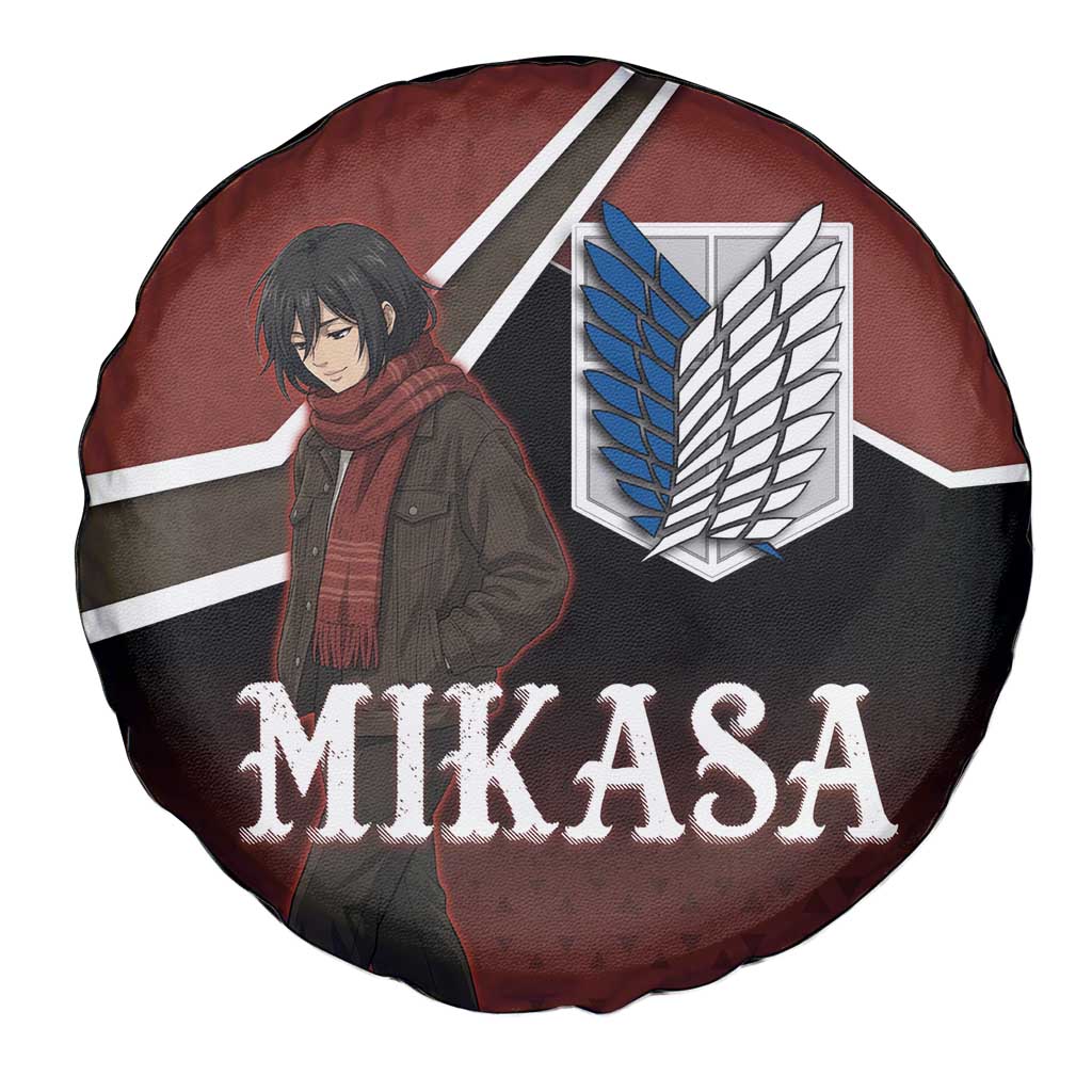 Mikasa Attack on Titan Spare Tire Cover Anime Cozy Streetwear Art