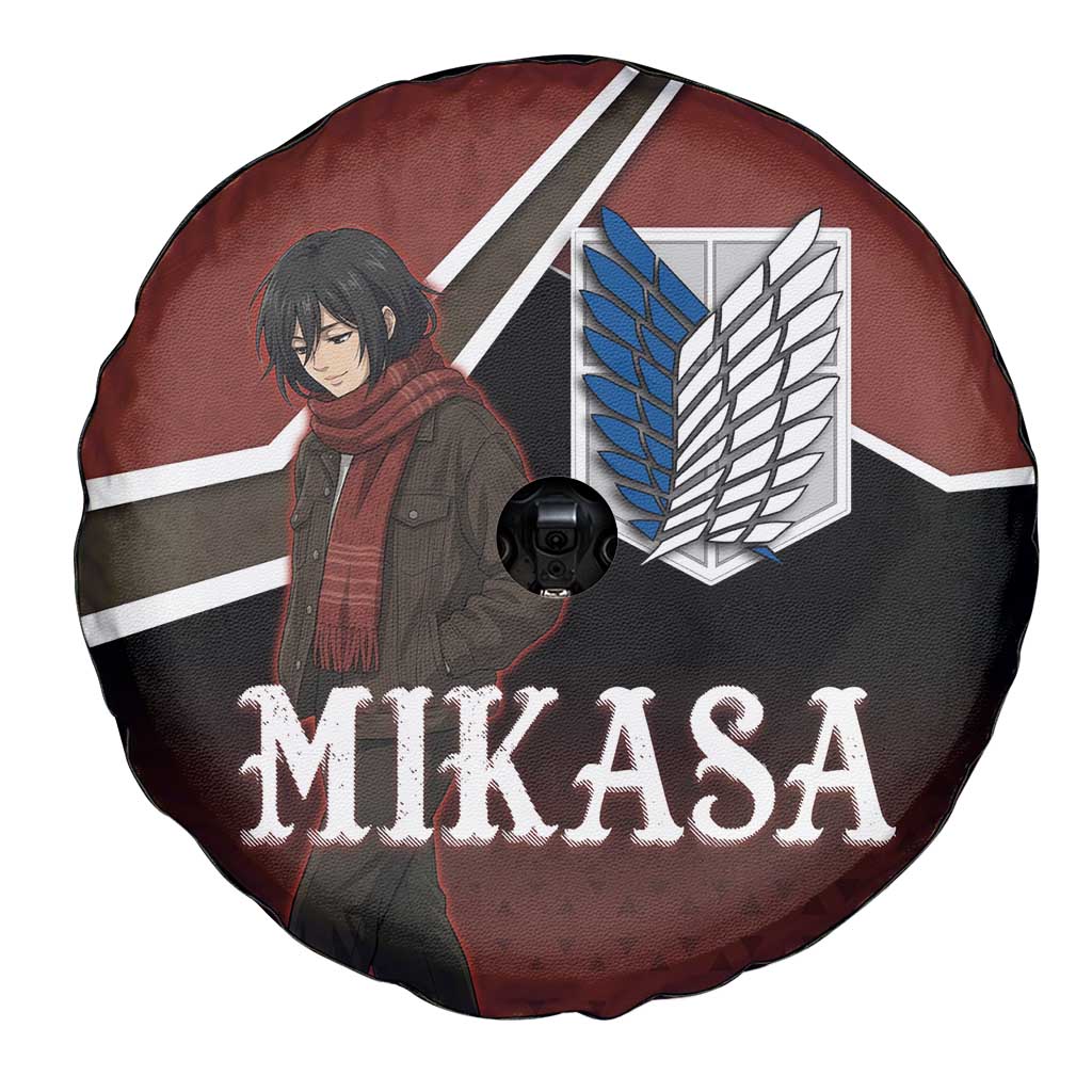 Mikasa Attack on Titan Spare Tire Cover Anime Cozy Streetwear Art