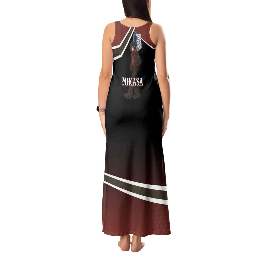 Mikasa Attack on Titan Tank Maxi Dress Anime Cozy Streetwear Art
