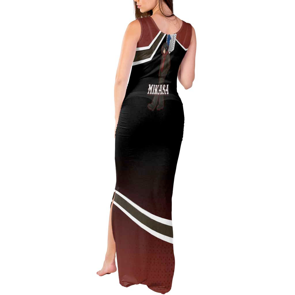 Mikasa Attack on Titan Tank Maxi Dress Anime Cozy Streetwear Art