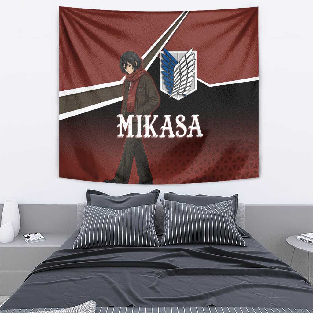 Mikasa Attack on Titan Tapestry Anime Cozy Streetwear Art