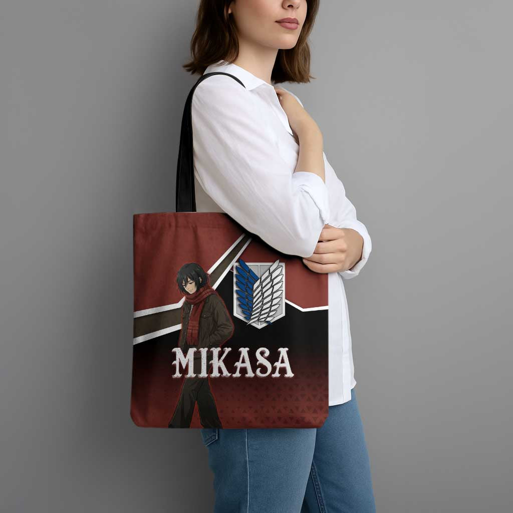 Mikasa Attack on Titan Tote Bag Anime Cozy Streetwear Art