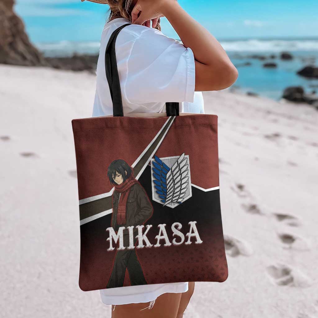 Mikasa Attack on Titan Tote Bag Anime Cozy Streetwear Art