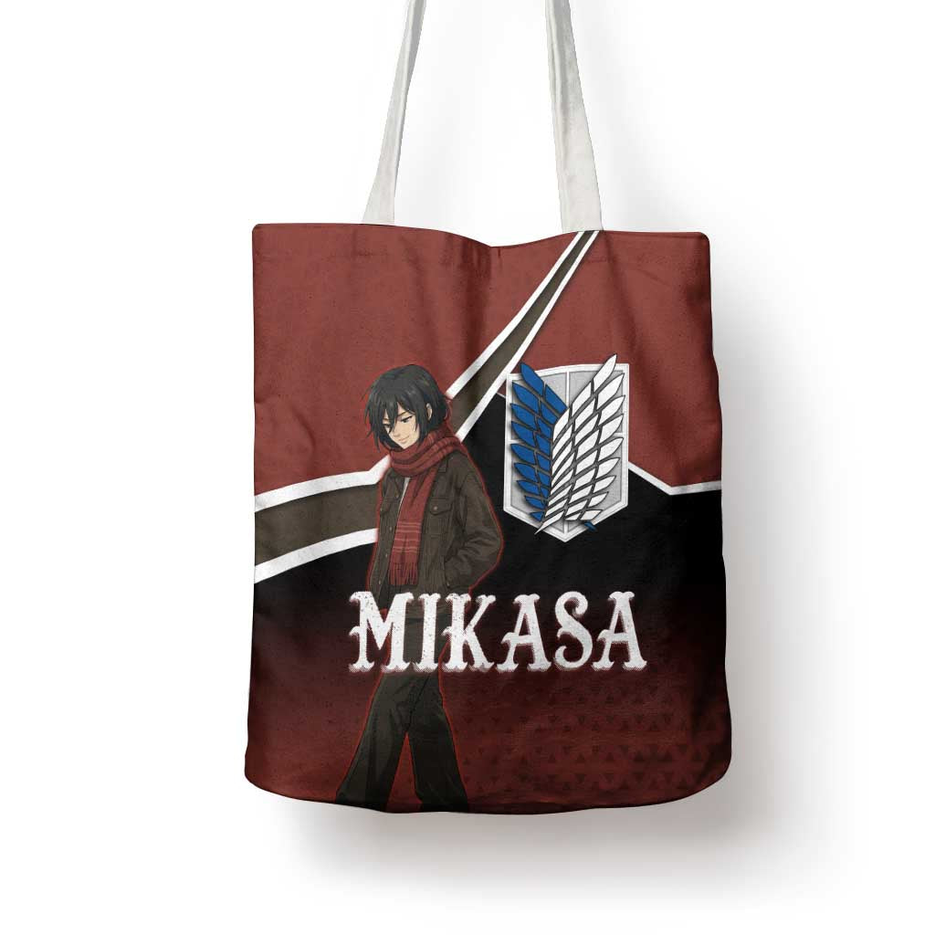 Mikasa Attack on Titan Tote Bag Anime Cozy Streetwear Art