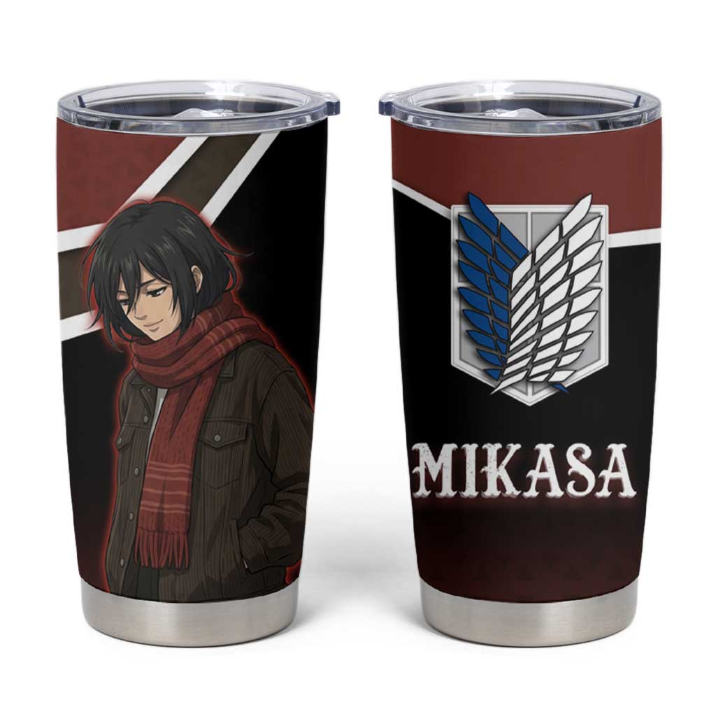 Mikasa Attack on Titan Tumbler Cup Anime Cozy Streetwear Art