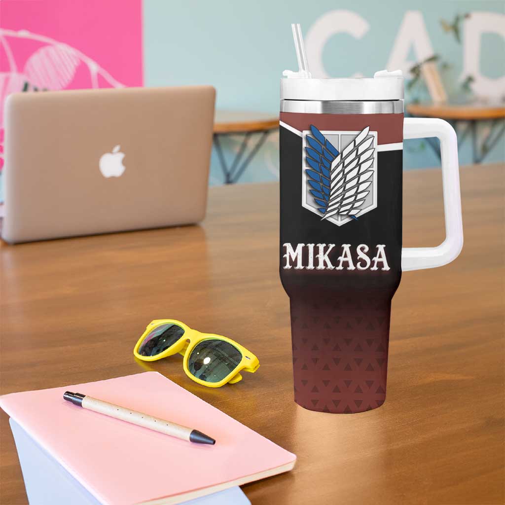 Mikasa Attack on Titan Tumbler With Handle Anime Cozy Streetwear Art