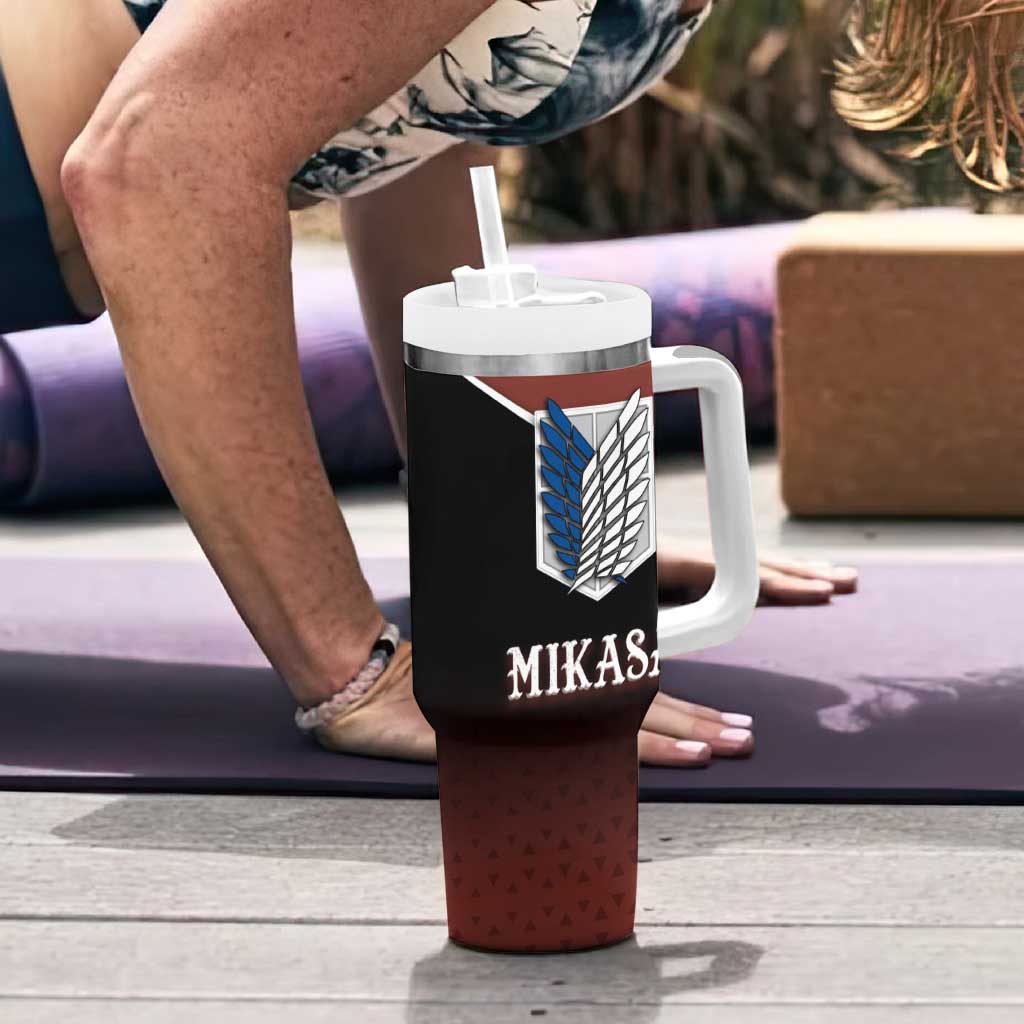 Mikasa Attack on Titan Tumbler With Handle Anime Cozy Streetwear Art