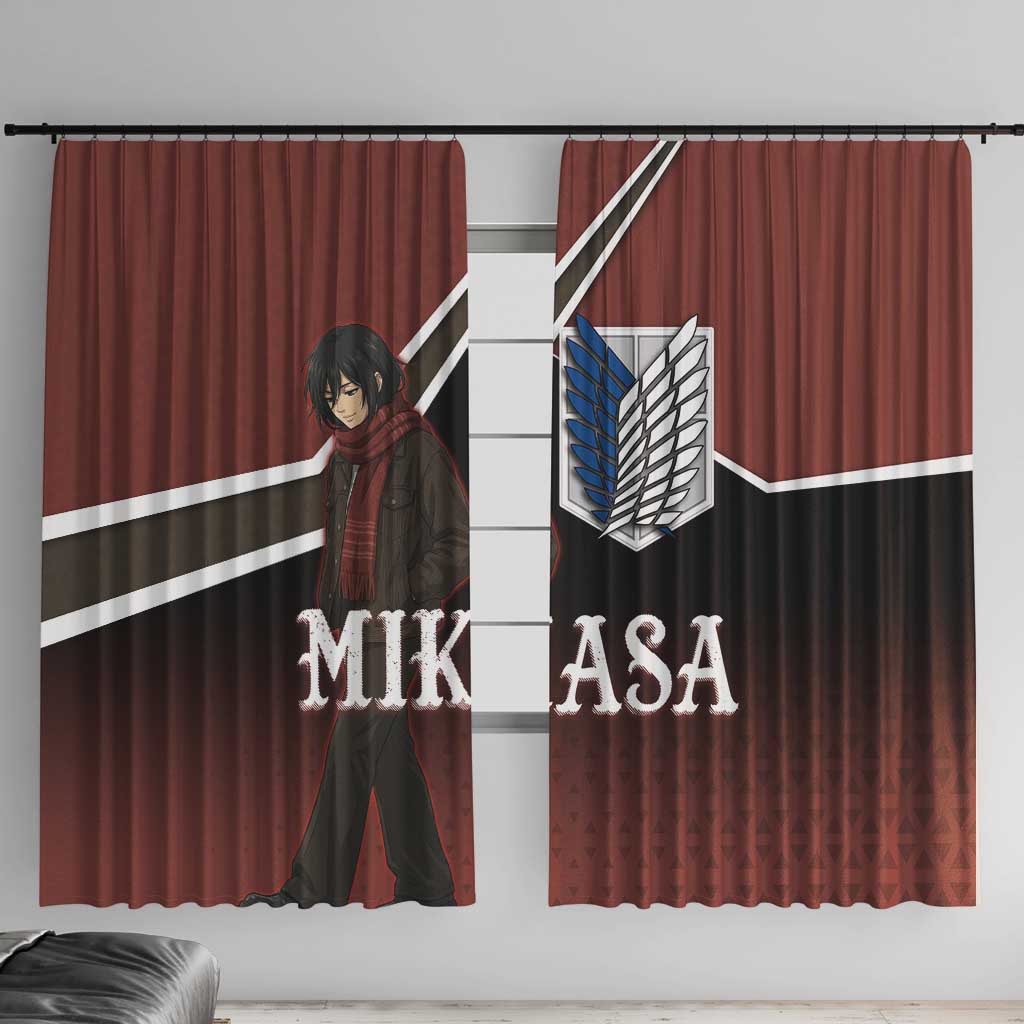 Mikasa Attack on Titan Window Curtain Anime Cozy Streetwear Art