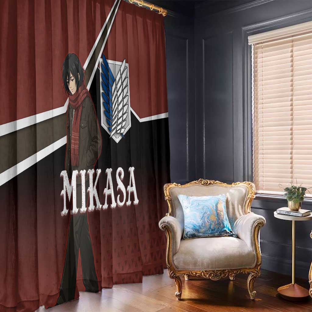 Mikasa Attack on Titan Window Curtain Anime Cozy Streetwear Art