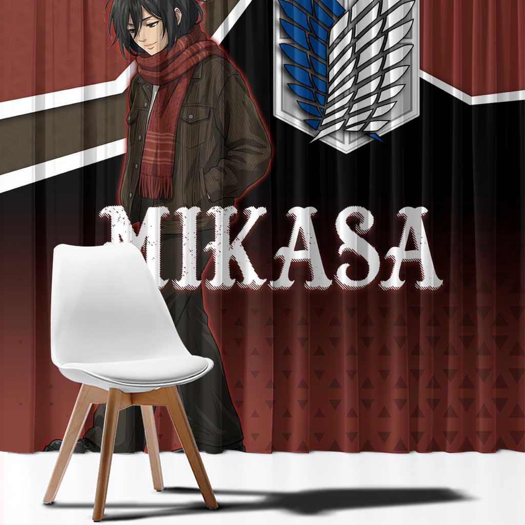 Mikasa Attack on Titan Window Curtain Anime Cozy Streetwear Art
