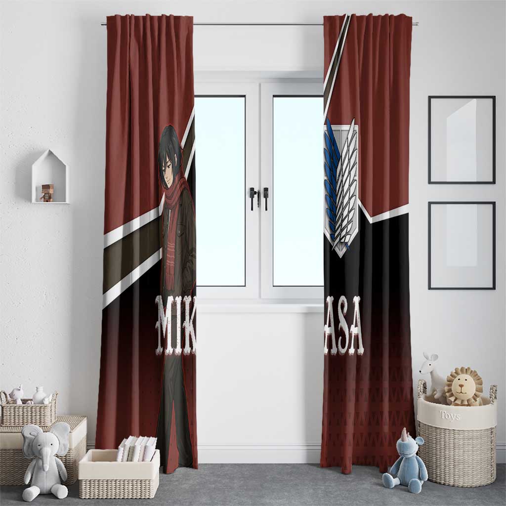 Mikasa Attack on Titan Window Curtain Anime Cozy Streetwear Art