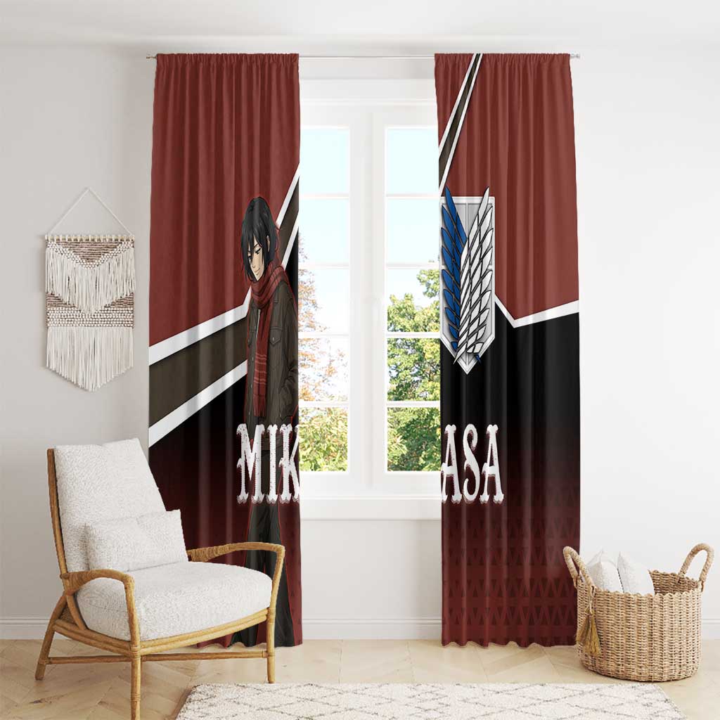 Mikasa Attack on Titan Window Curtain Anime Cozy Streetwear Art