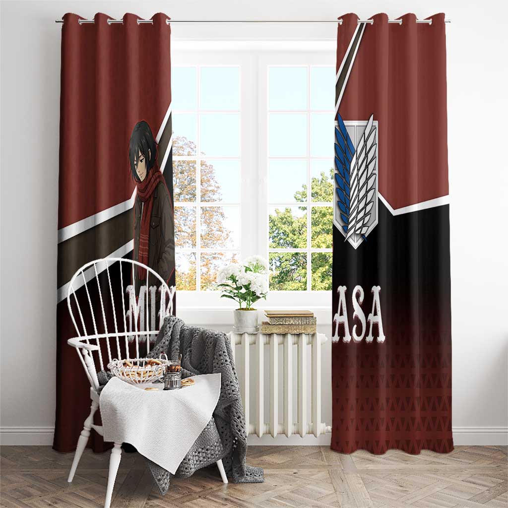 Mikasa Attack on Titan Window Curtain Anime Cozy Streetwear Art