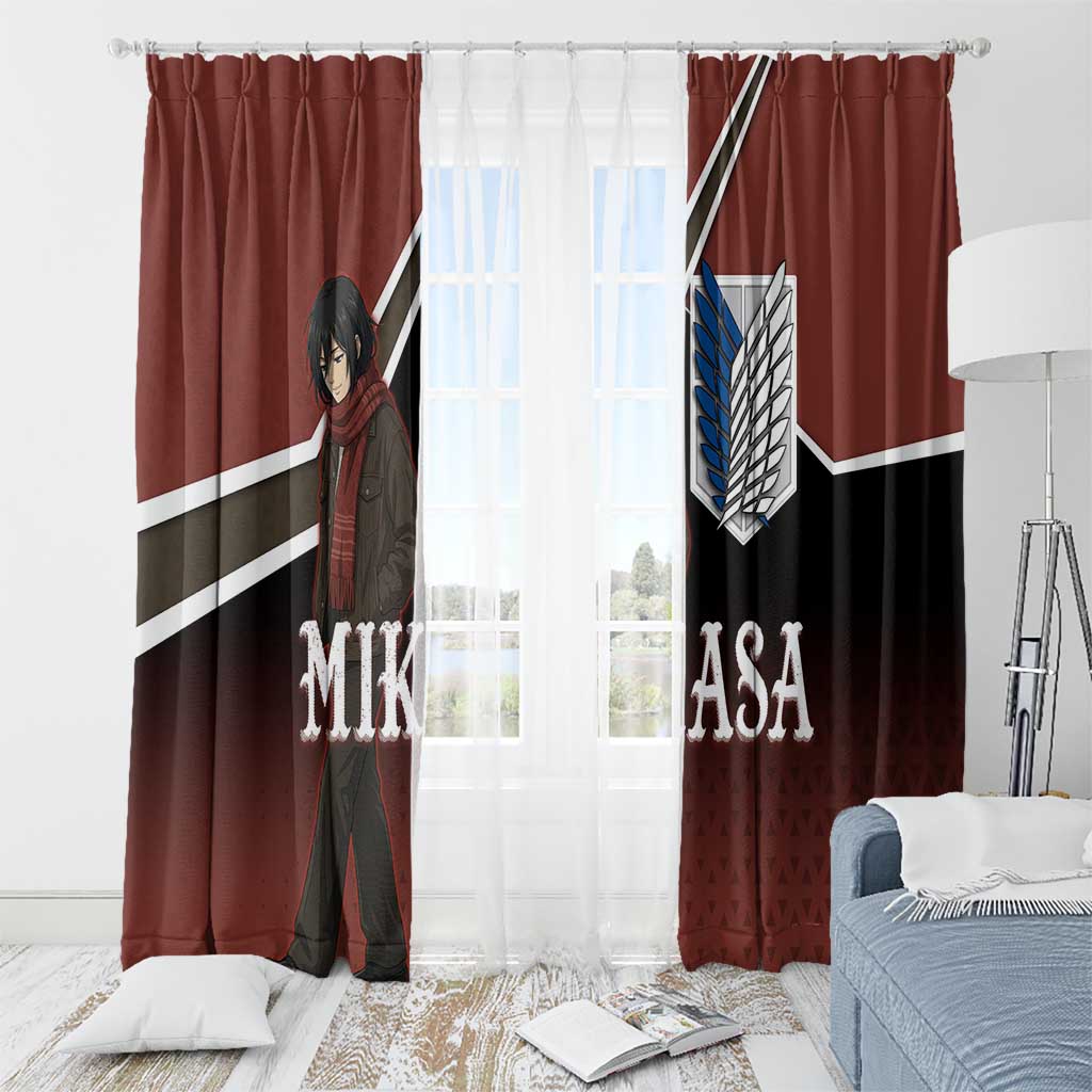 Mikasa Attack on Titan Window Curtain Anime Cozy Streetwear Art