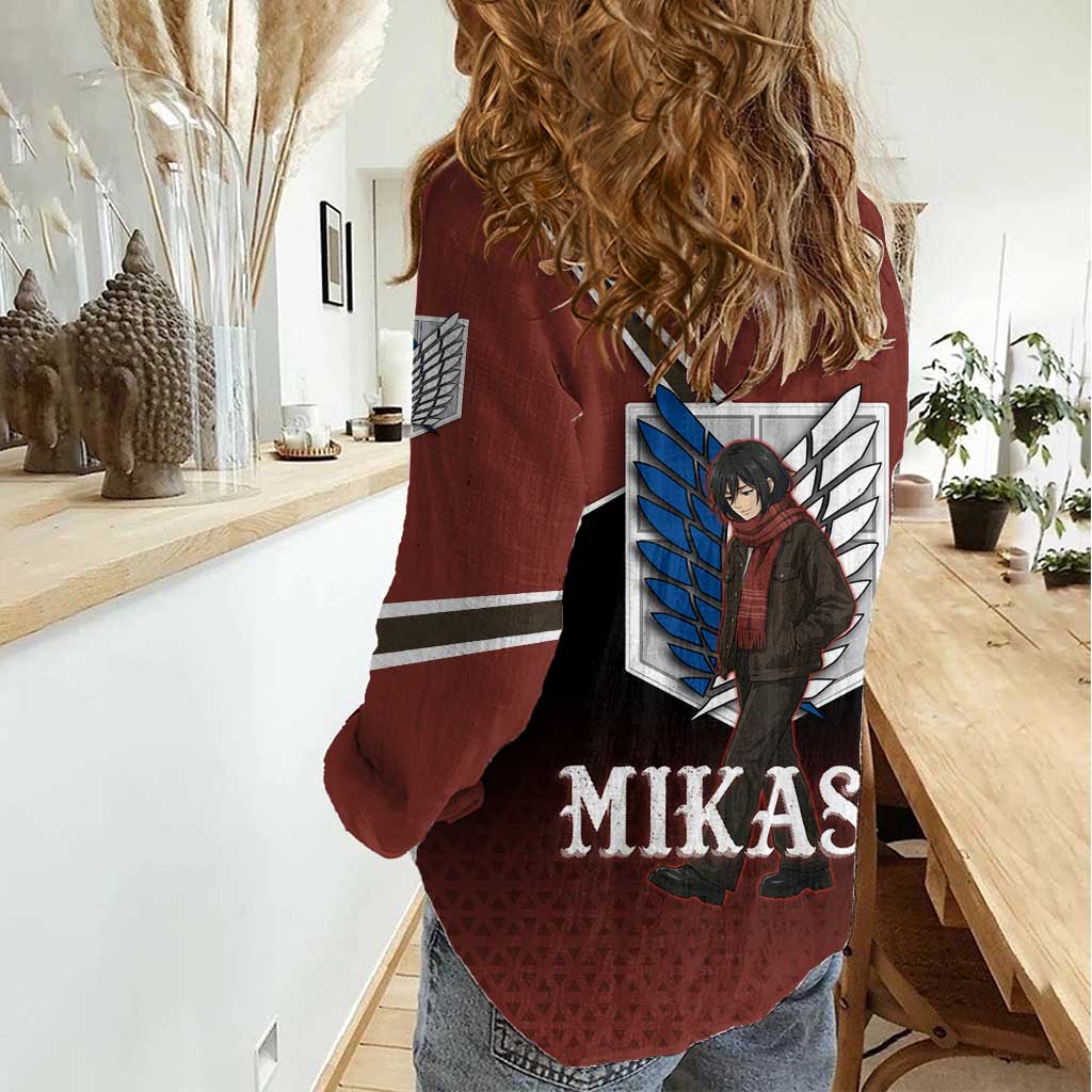 Mikasa Attack on Titan Women Casual Shirt Anime Cozy Streetwear Art