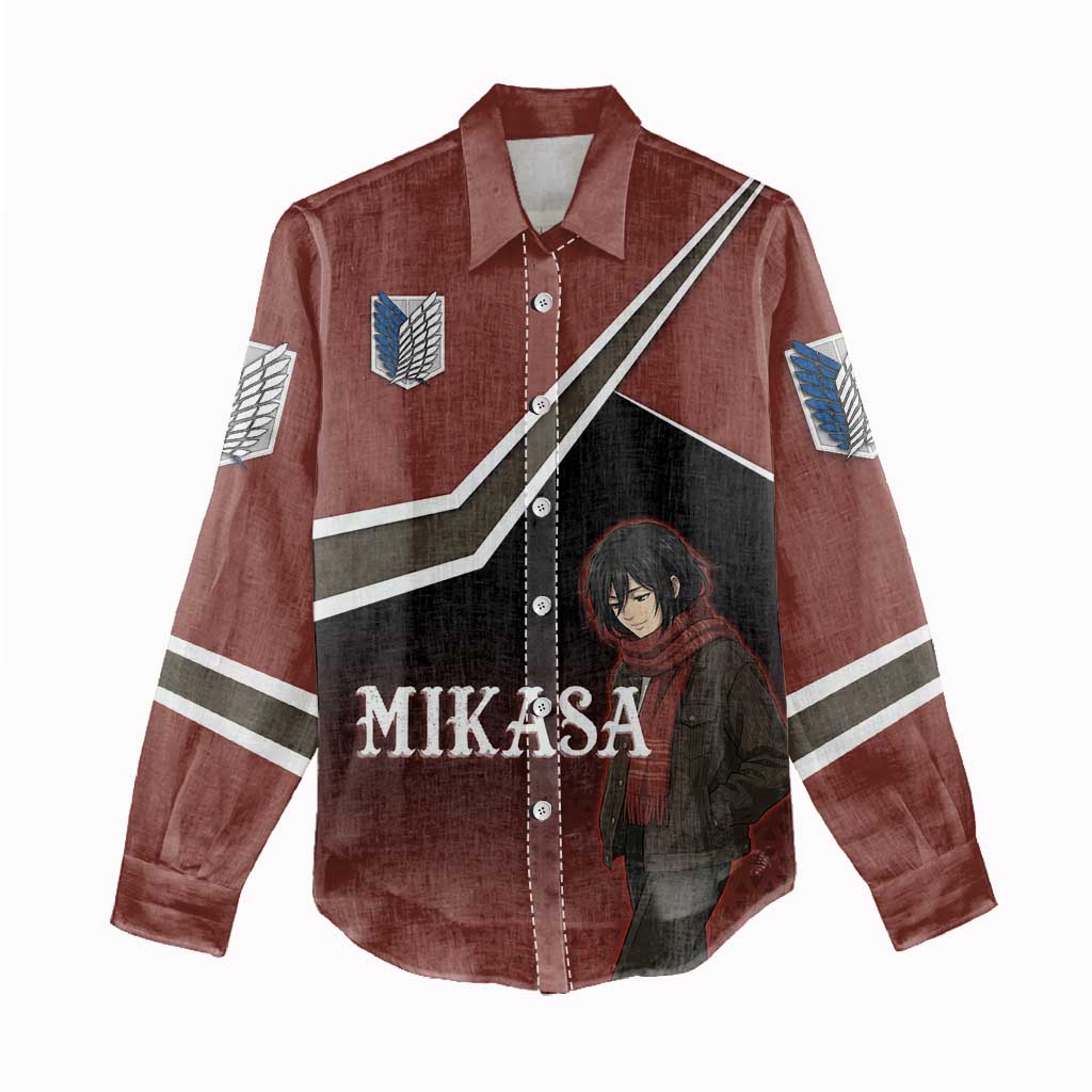 Mikasa Attack on Titan Women Casual Shirt Anime Cozy Streetwear Art