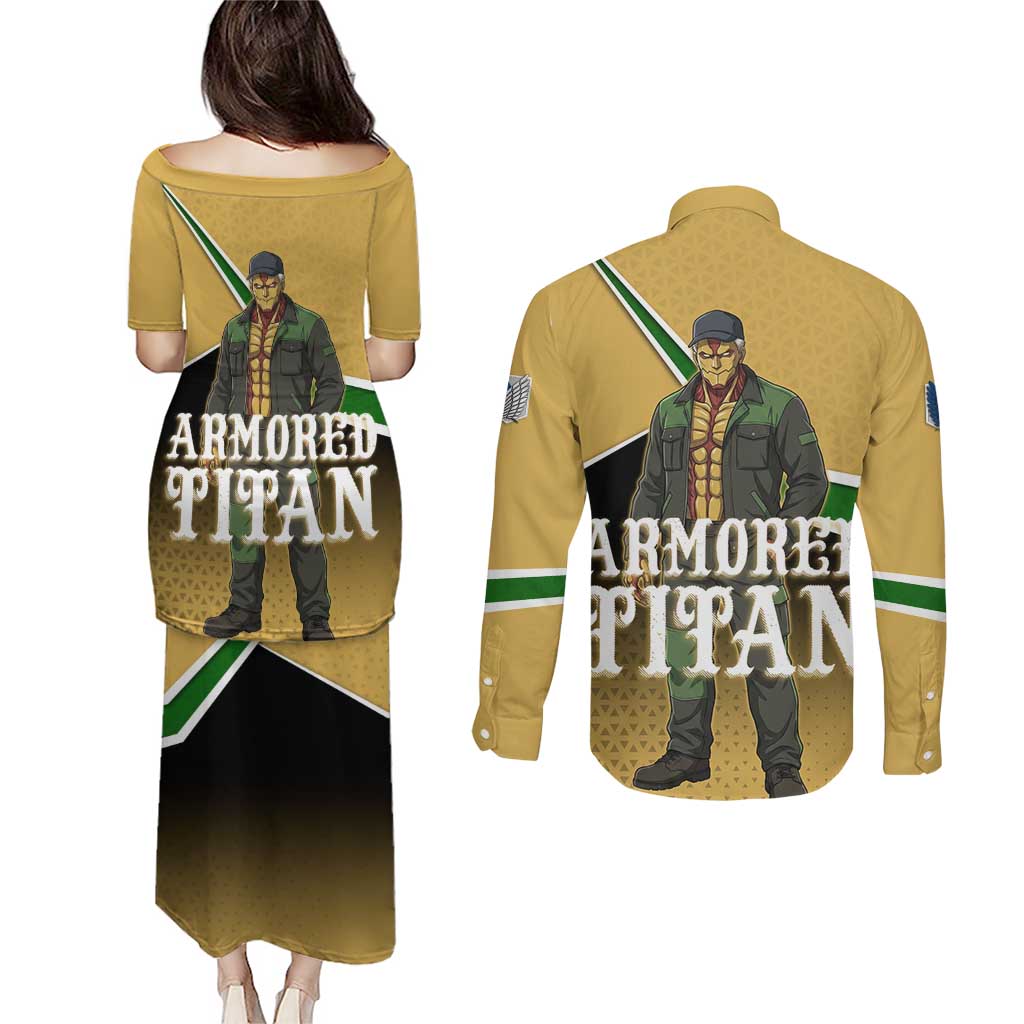 Armored Titan Attack on Titan Couples Matching Puletasi and Long Sleeve Button Shirt Anime Urban Warrior Style