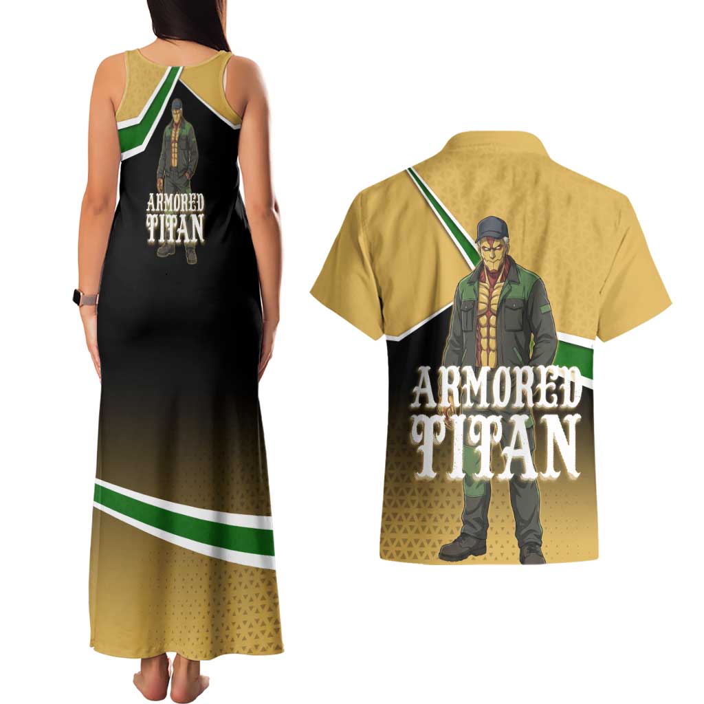 Armored Titan Attack on Titan Couples Matching Tank Maxi Dress and Hawaiian Shirt Anime Urban Warrior Style