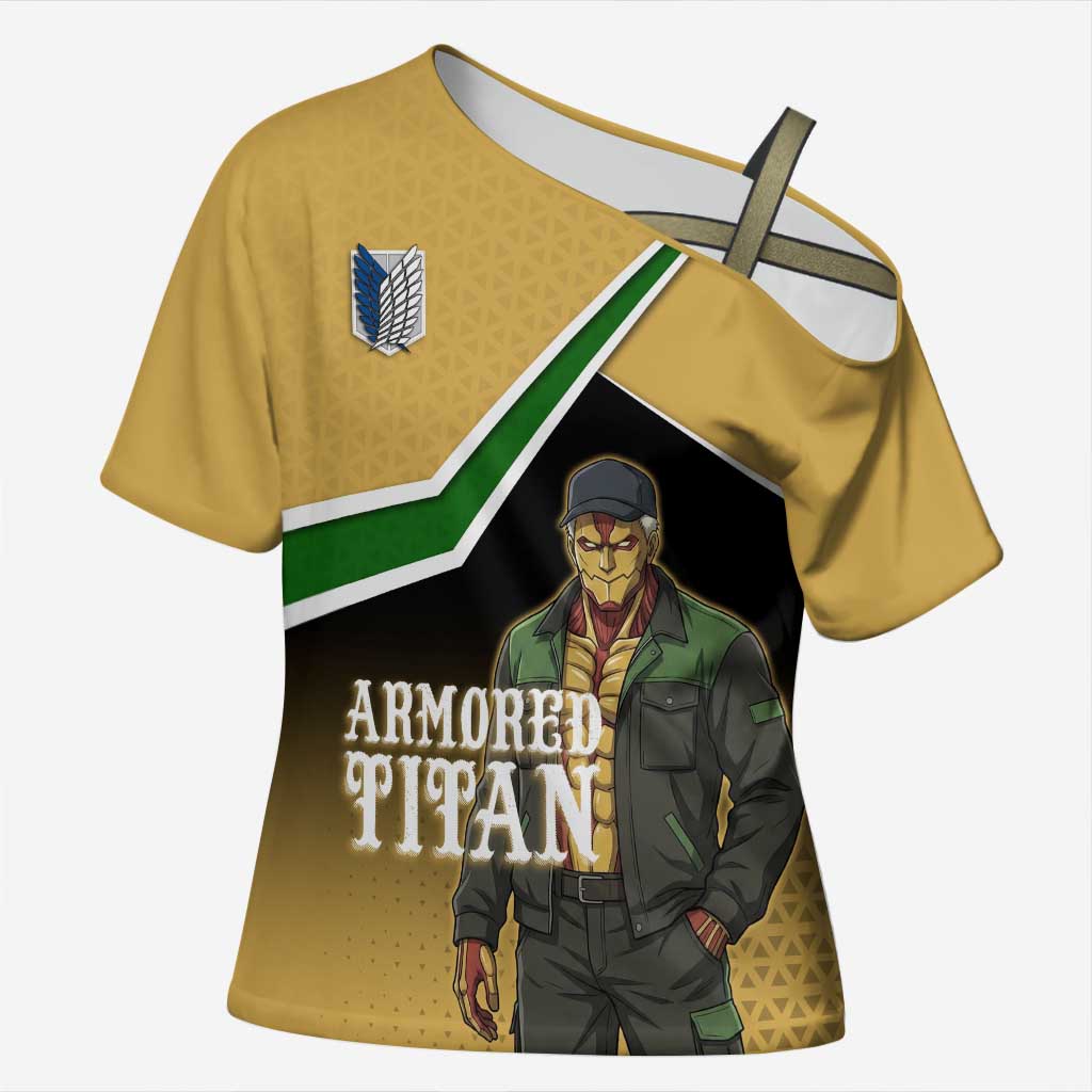 Armored Titan Attack on Titan Cross Shoulder Shirt Anime Urban Warrior Style
