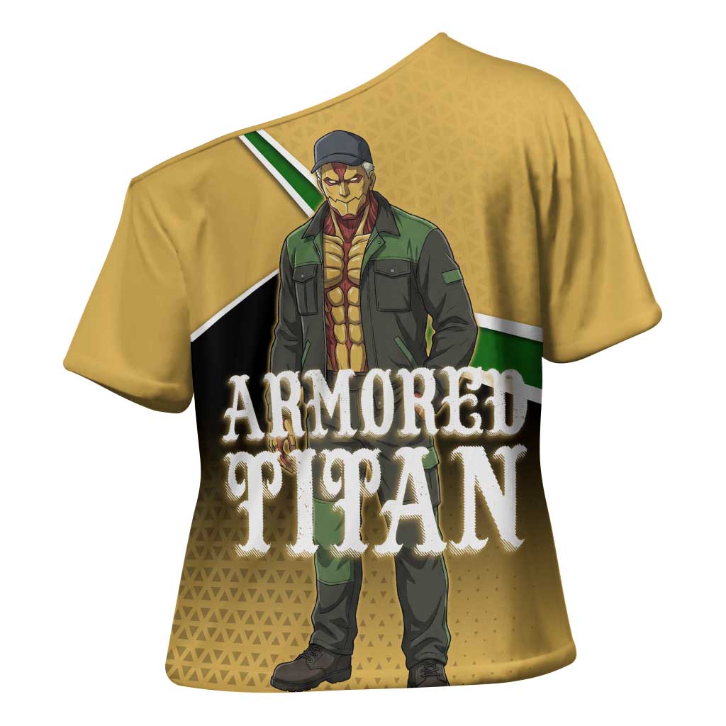 Armored Titan Attack on Titan Cross Shoulder Shirt Anime Urban Warrior Style