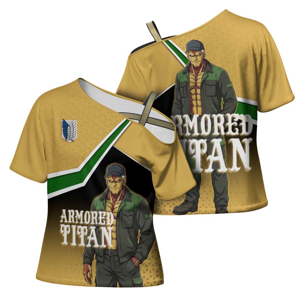 Armored Titan Attack on Titan Cross Shoulder Shirt Anime Urban Warrior Style