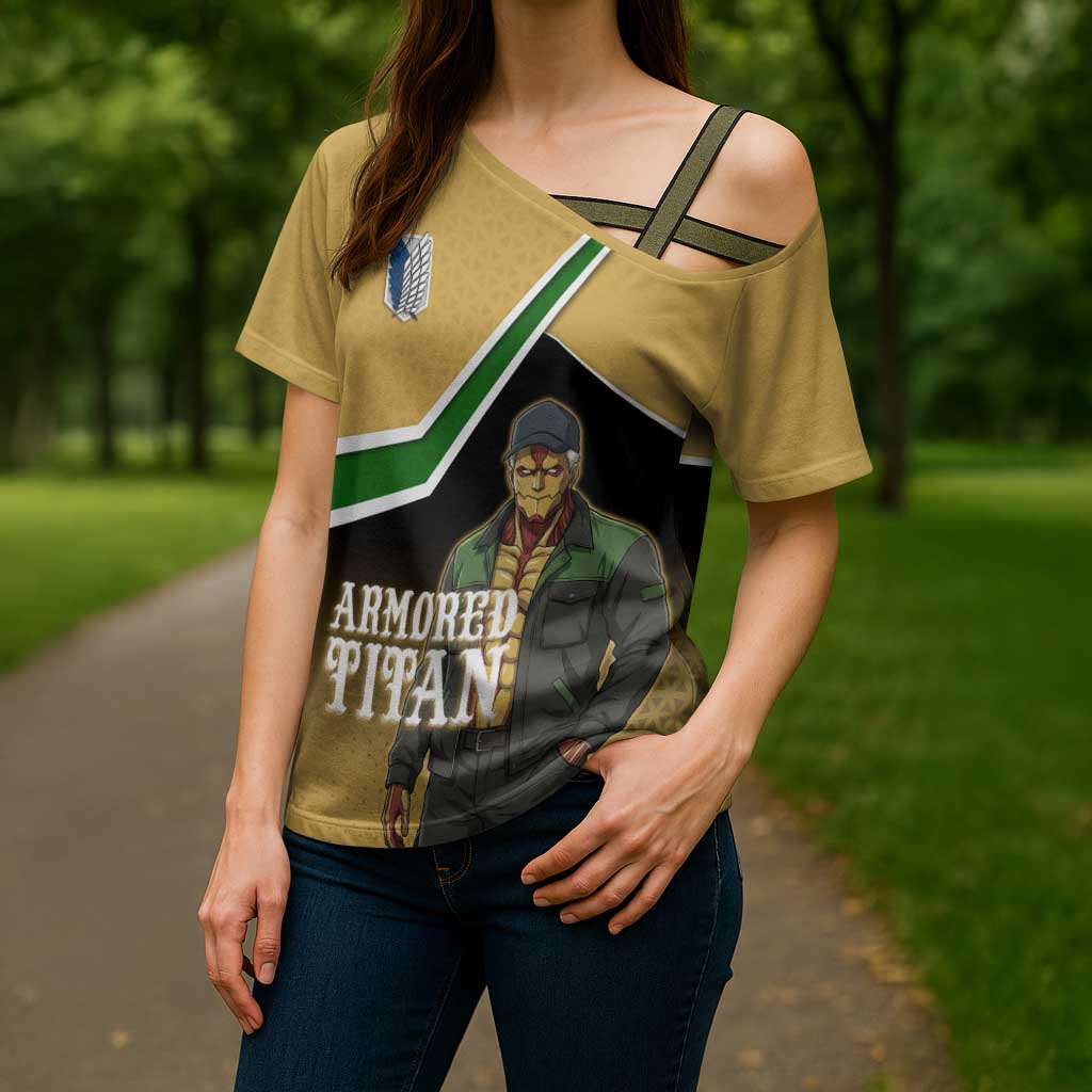 Armored Titan Attack on Titan Cross Shoulder Shirt Anime Urban Warrior Style