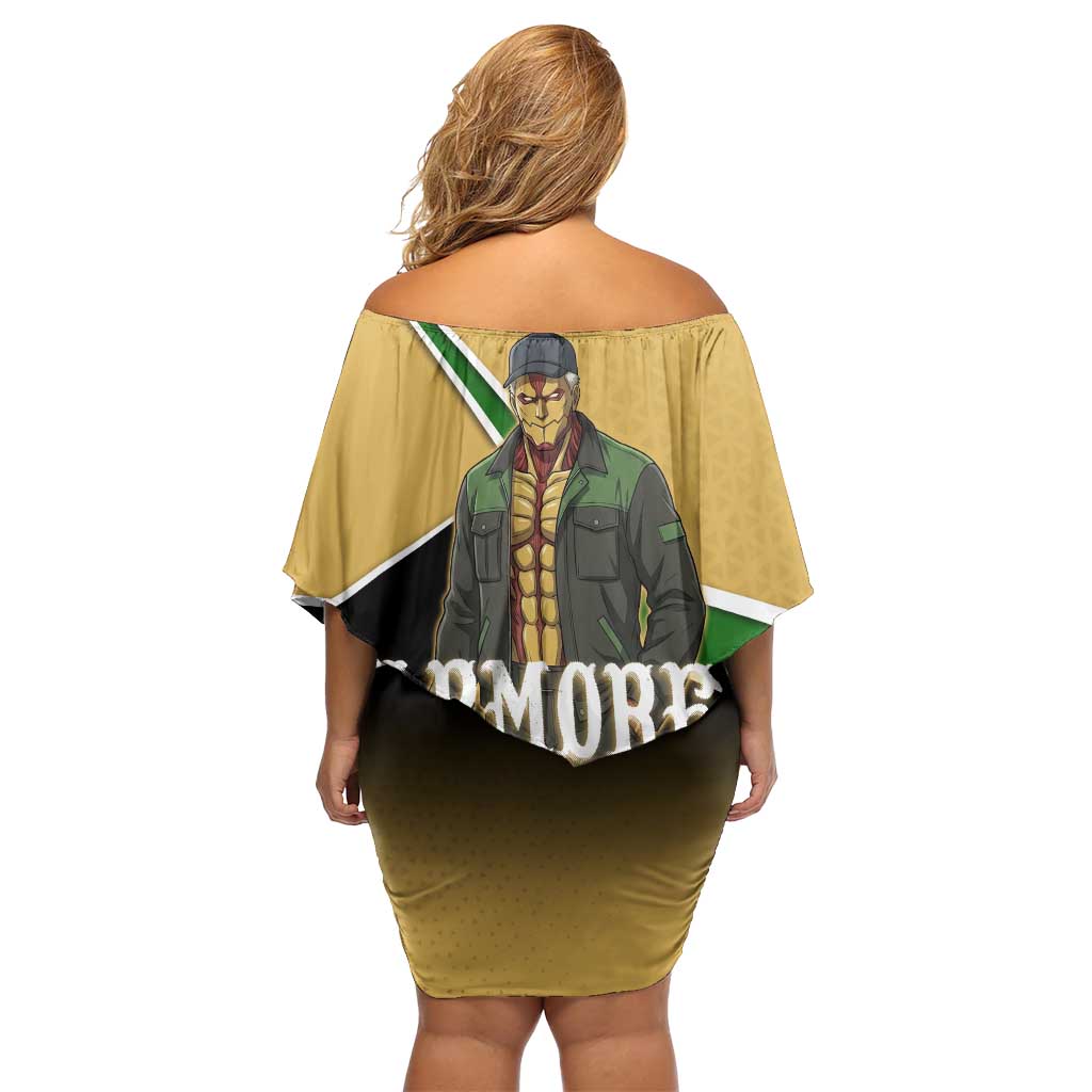 Armored Titan Attack on Titan Family Matching Off Shoulder Short Dress and Hawaiian Shirt Anime Urban Warrior Style