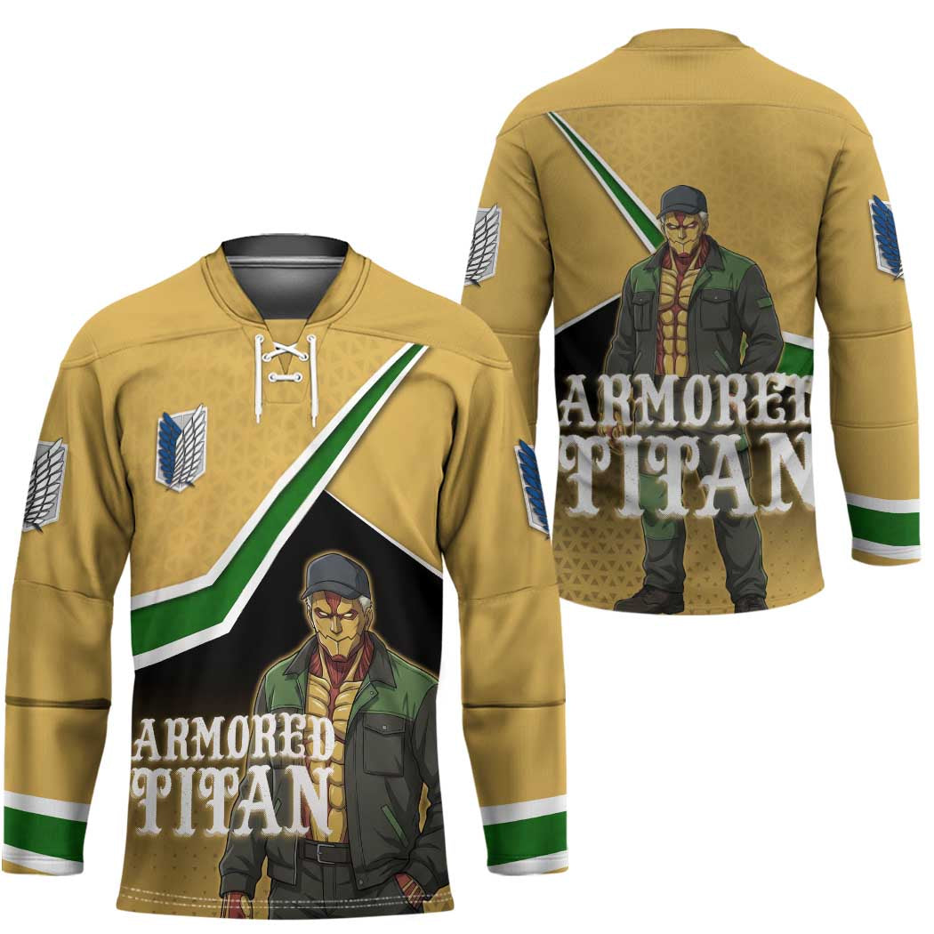 Armored Titan Attack on Titan Hockey Jersey Anime Urban Warrior Style