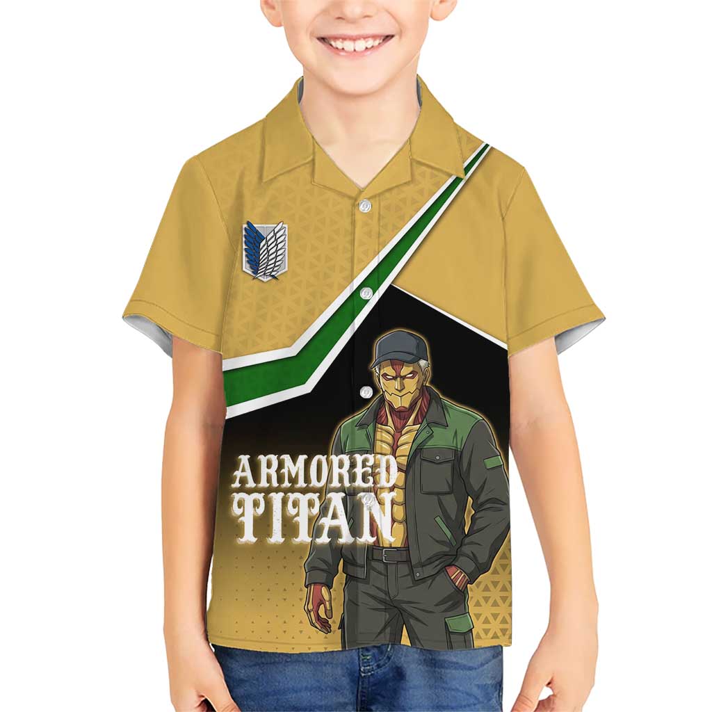 Armored Titan Attack on Titan Kid Hawaiian Shirt Anime Urban Warrior Style