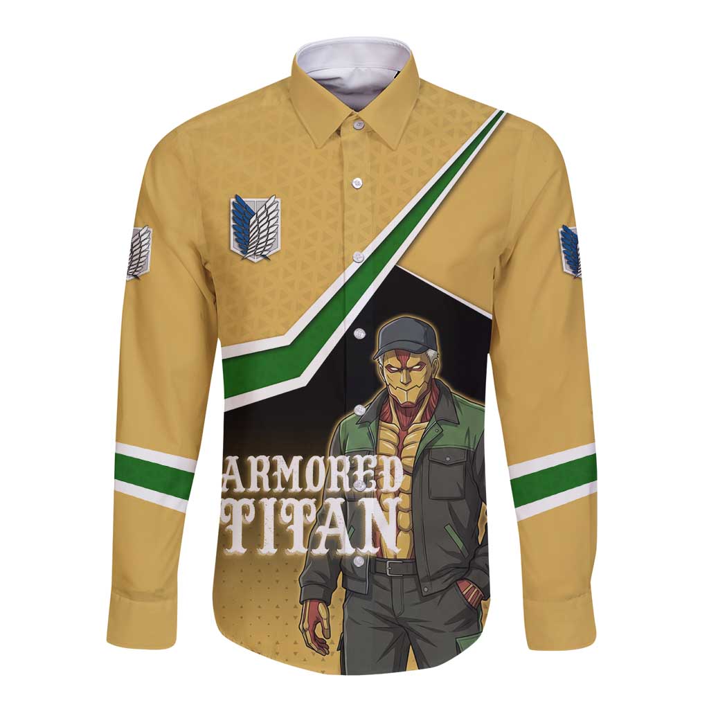 Armored Titan Attack on Titan Long Sleeve Button Shirt Anime Urban Warrior Style