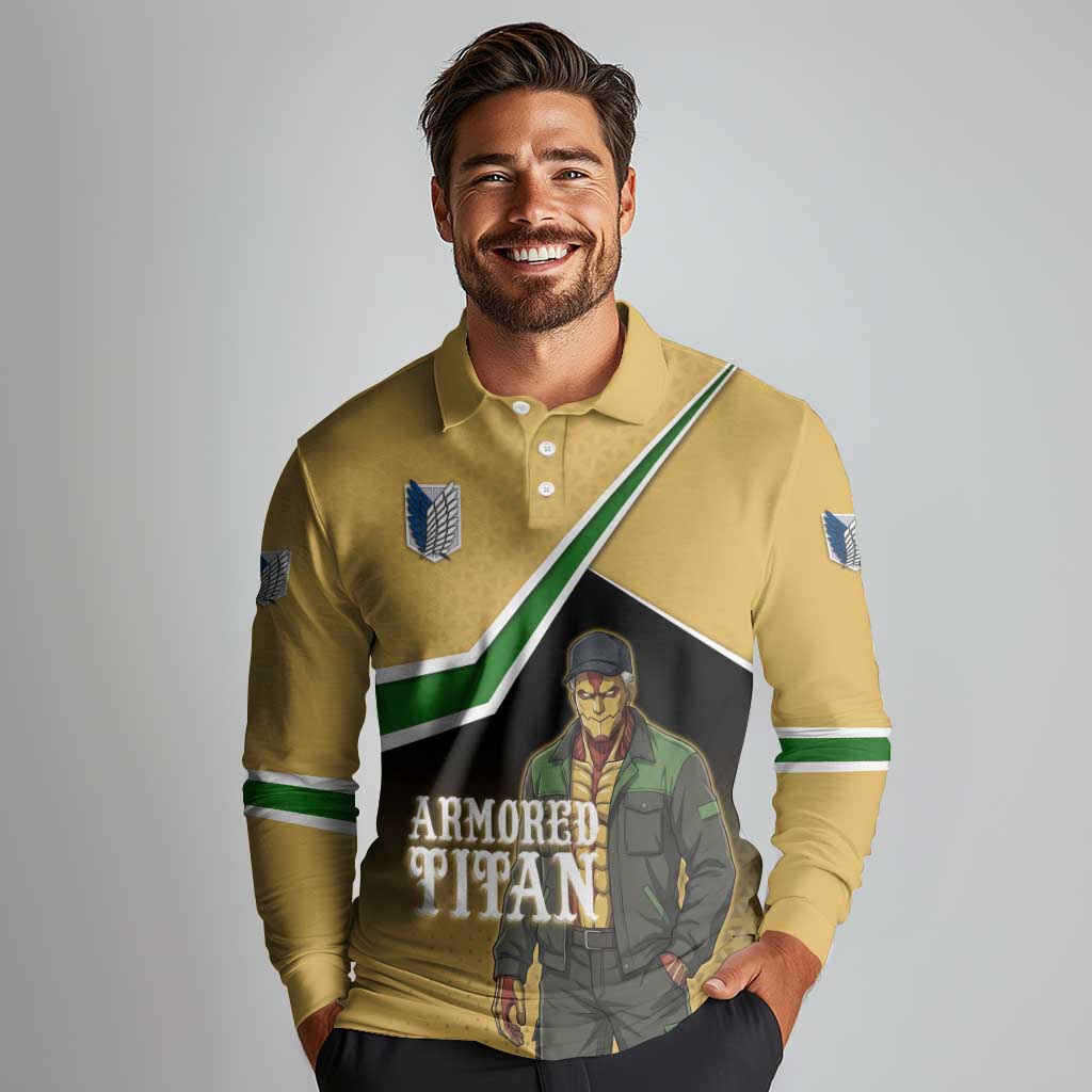 Armored Titan Attack on Titan Long Sleeve Polo Shirt Anime Urban Warrior Style