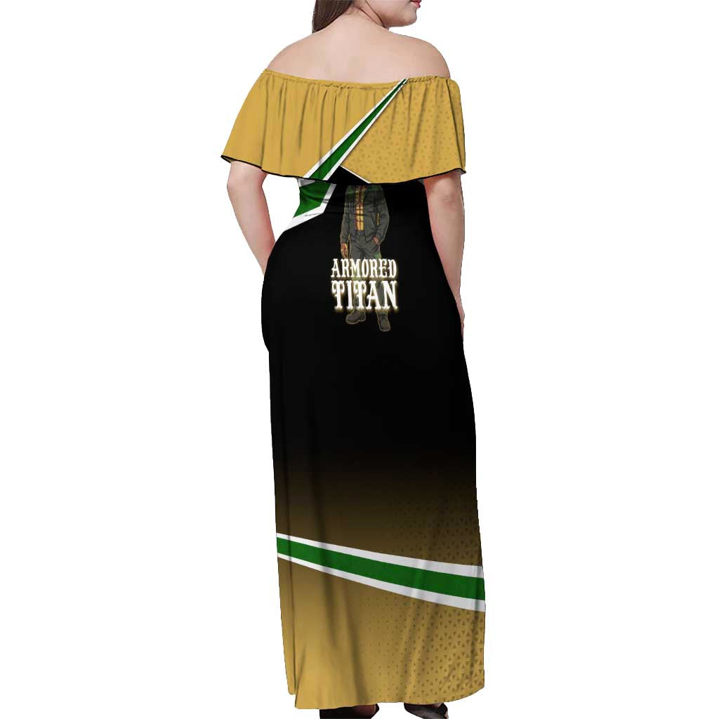 Armored Titan Attack on Titan Off Shoulder Maxi Dress Anime Urban Warrior Style