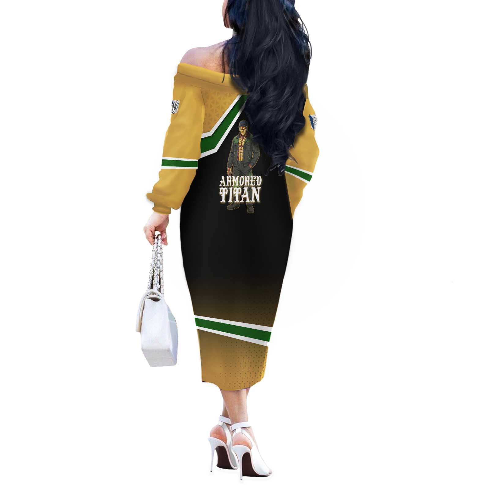 Armored Titan Attack on Titan Off The Shoulder Long Sleeve Dress Anime Urban Warrior Style