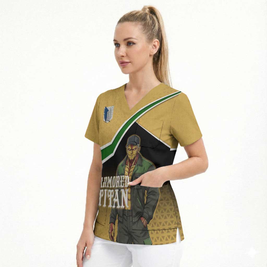 Armored Titan Attack on Titan Scrub Top Anime Urban Warrior Style