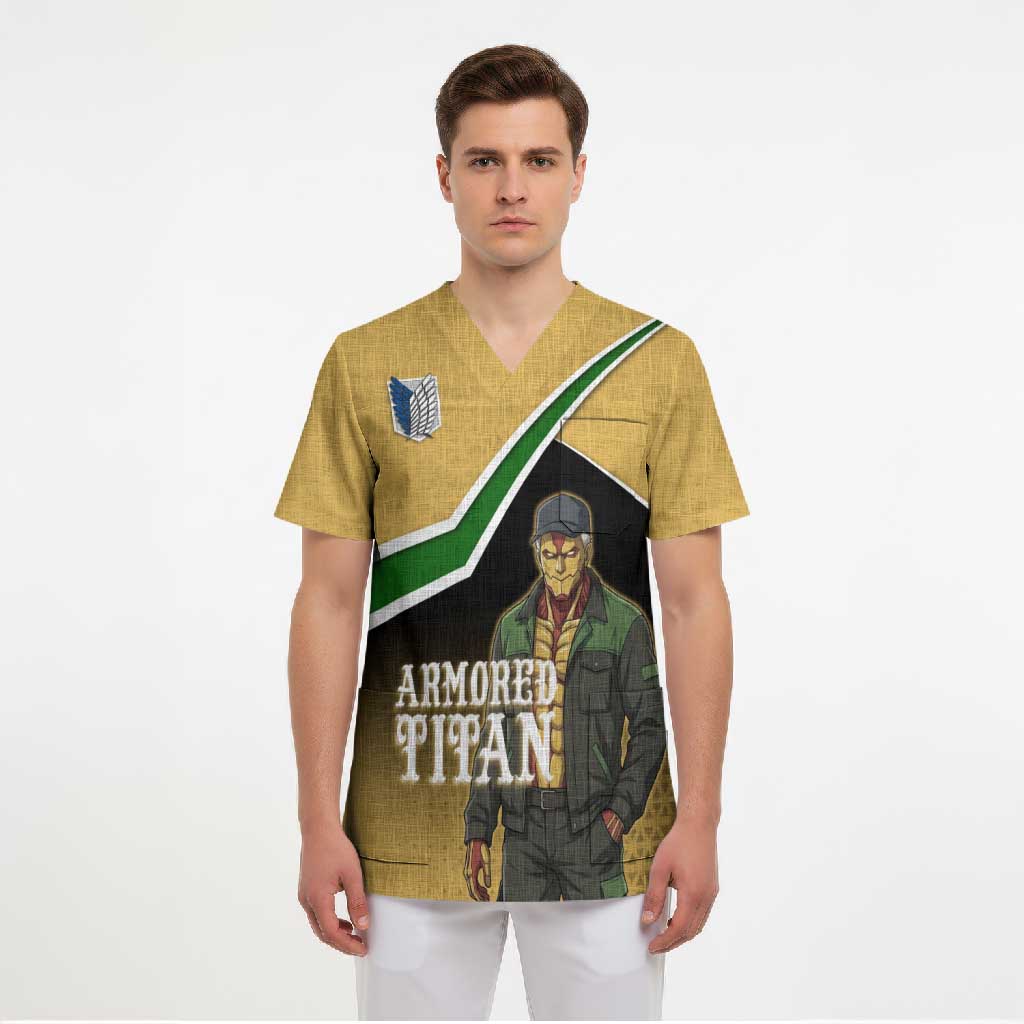 Armored Titan Attack on Titan Scrub Top Anime Urban Warrior Style