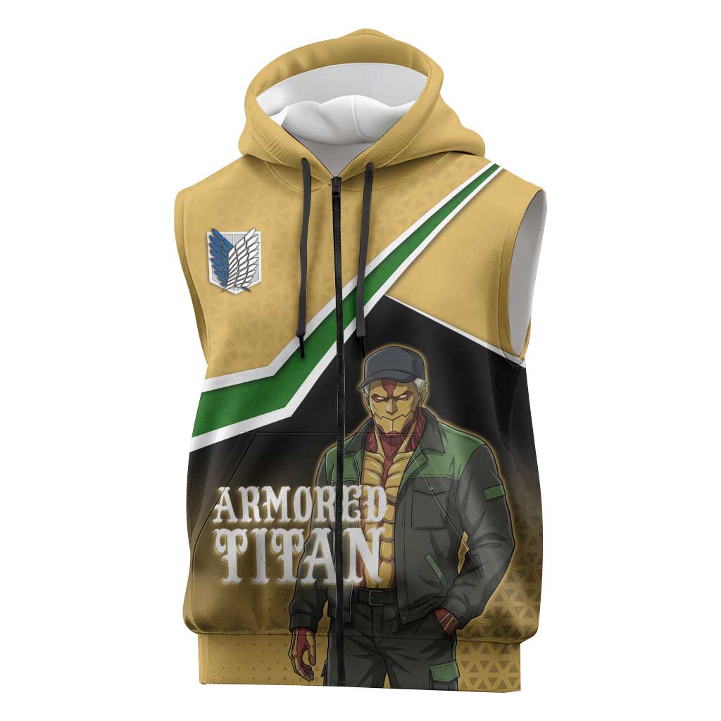 Armored Titan Attack on Titan Sleeveless Zip Hoodie Anime Urban Warrior Style