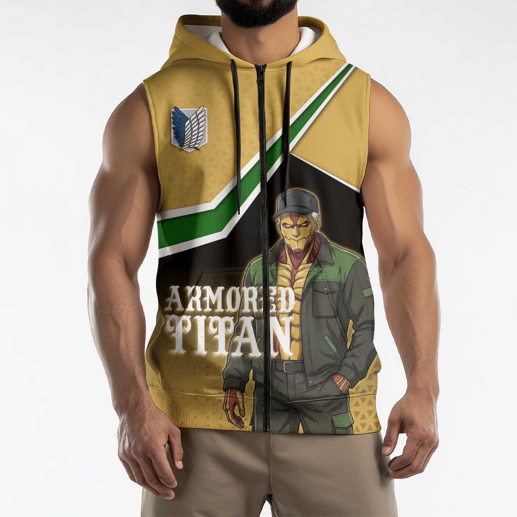 Armored Titan Attack on Titan Sleeveless Zip Hoodie Anime Urban Warrior Style