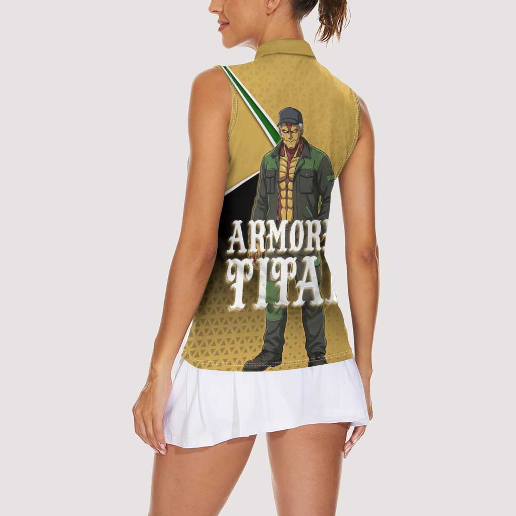 Armored Titan Attack on Titan Women Sleeveless Polo Shirt Anime Urban Warrior Style