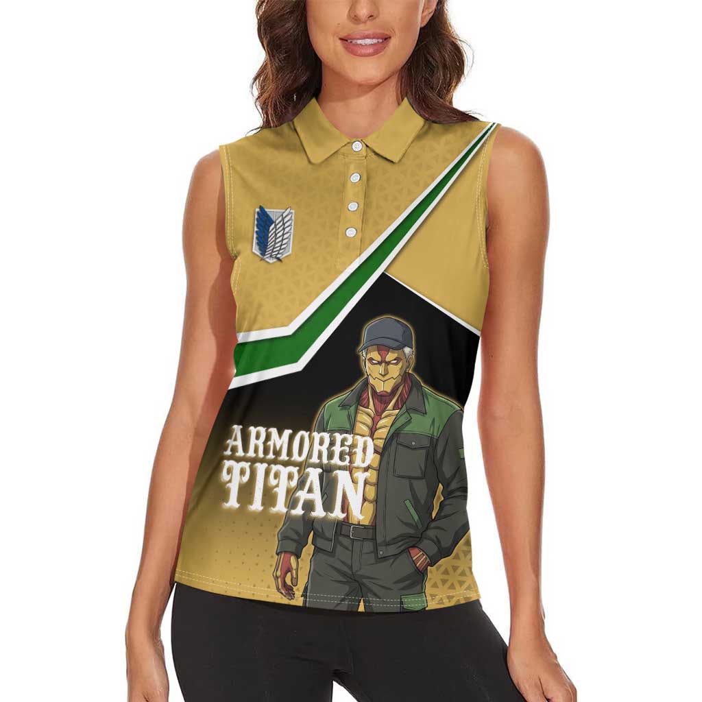 Armored Titan Attack on Titan Women Sleeveless Polo Shirt Anime Urban Warrior Style