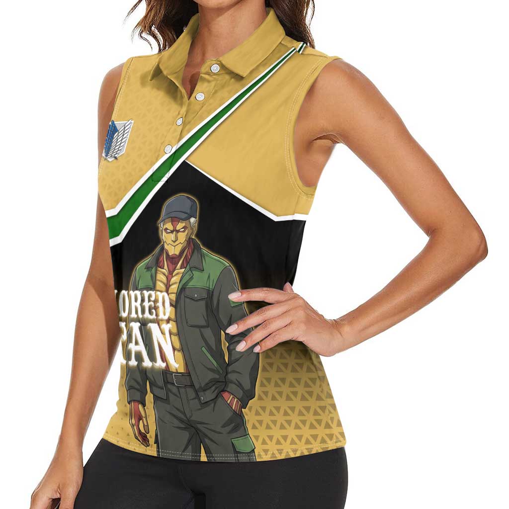 Armored Titan Attack on Titan Women Sleeveless Polo Shirt Anime Urban Warrior Style